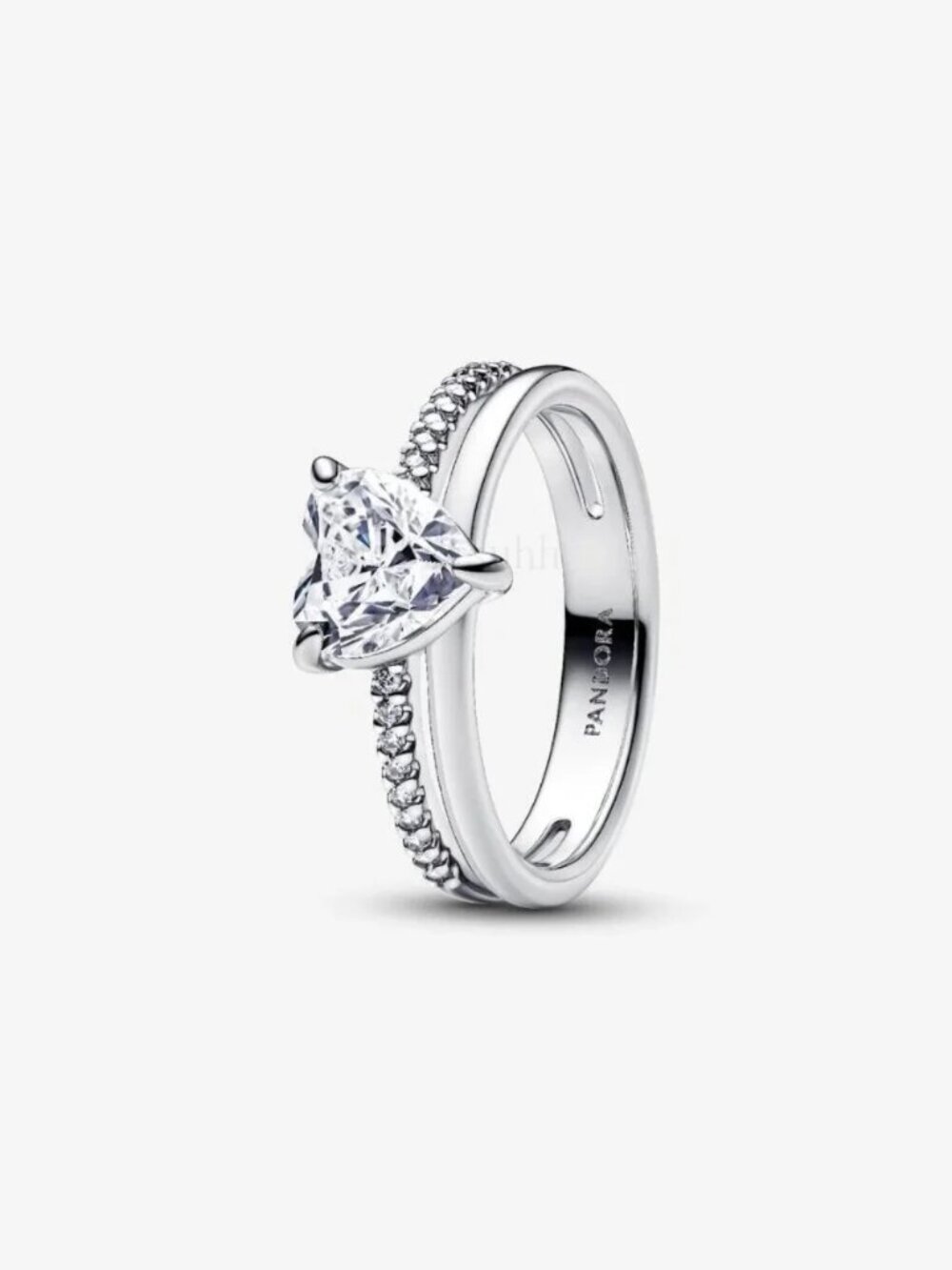 Pandora Double Band Heart Ring